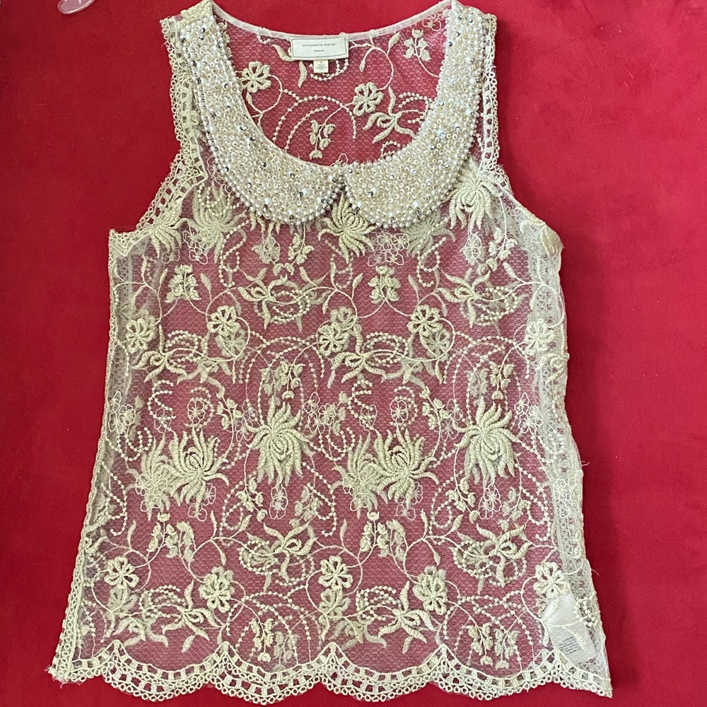 Anthro Beaded, Embroidered Blouse